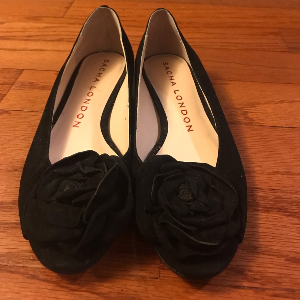 Sacha London Open Toe Flats w/ Flower Toe Sz 7.5